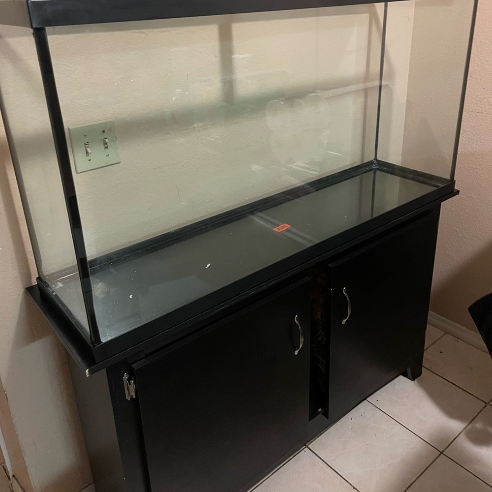 Fish Tank /Color: Black/ Size: 60 Gallon/Measurement/48.5” W x 12.75” D x 25” H.